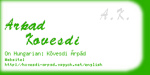 arpad kovesdi business card